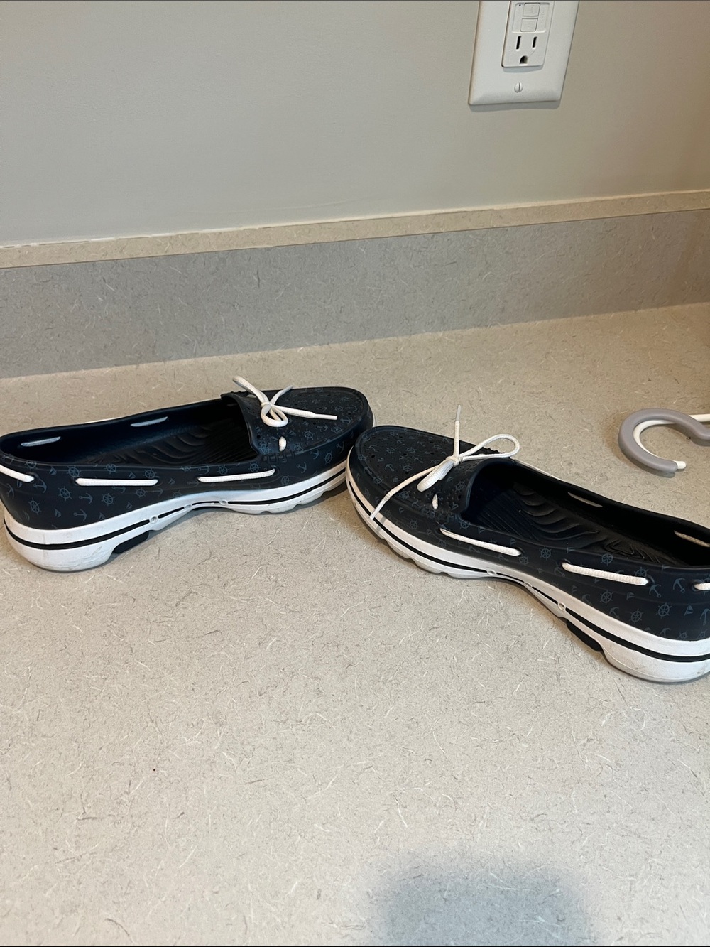 BOBS from Skechers Navy and White Slip-On Clog Mules